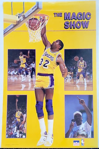 Magic Johnson THE MAGIC SHOW Los Angeles Lakers 1988 22x34 Starline POSTER Cover