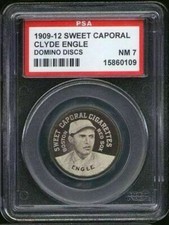 1909 PX7 Sweet Caporal Domino Discs Clyde Engle PSA 7 Boston Red Sox