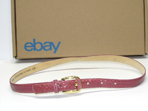Womens Size Small Pink Genuine Snakeskin Gold-Tone Buckle Made in Taiwan