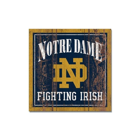 LOT OF TWO (2) NOTRE DAME  (3" X 3") DISTRESSED LOOK, WOODEN MAGNETS Cover