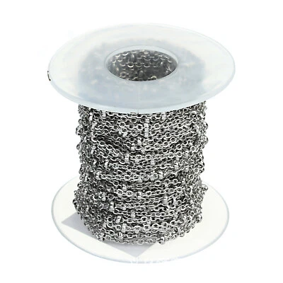 10yd/Spool Stainless Steel "O" Oval Link Bead Chains DIY Jewelry Findings Crafts - Image 1 of 4