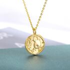 18K Gold Horoscope Coin Pendant, Gold Horoscope Necklace, Zodiac Necklace