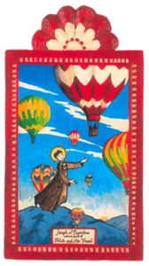 SAINT JOSEPH CUPERTINO PILOTS & SPECIAL NEEDS PEOPLE WOOD POCKET RETABLO 38B - Picture 1 of 3