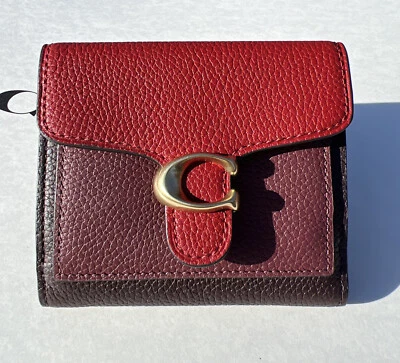 Cartera pequeña Coach 76302 Tabby bloques de colores cuero granulado $175 ladrillo rojo múltiple Foto 1 de 4