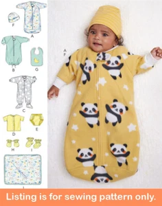 NÄHMUSTER Baby Winter Layette Kleidung Junge Mädchen Jagd Stiefel Preemie 6968 - Bild 1 von 3