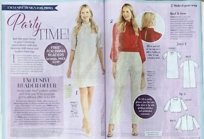 PRIMA SEWING PATTERN LADIES TURTLE NECK SHIFT DRESS OR TOP TO FIT SIZES 6 - 20 - Image 1 of 3