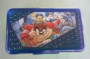 Vintage Looney Tunes Taz & Tweety Spacemaker Federmäppchen Kunststoff Aufbewahrungsbox '99 - Bild 1 von 5