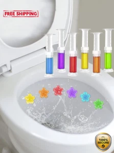 1pc Flower Toilet Gel Sticker – Decorative & Freshening Bathroom Accent - NEW - Picture 1 of 13