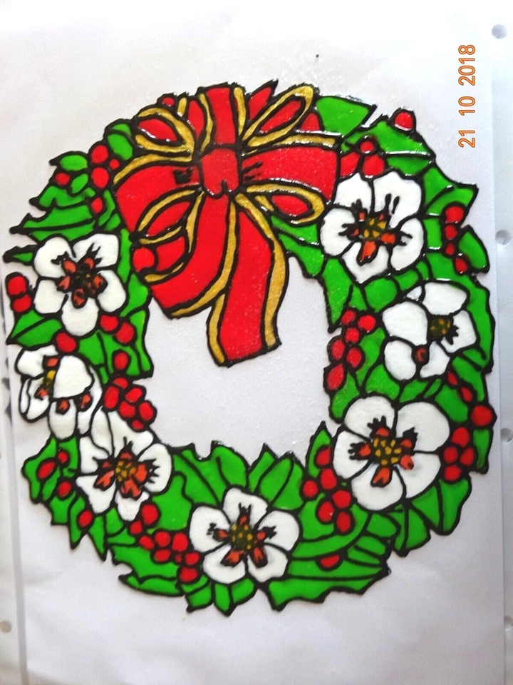 Gabis Window Color Fensterbilder - Deko - Weihnachten - Türkranz- viele Bilder - - Bild 1 von 1