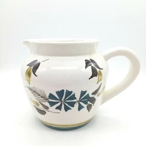 Toni Raymond hand painted milk jug green flowers England vintage 40s gravy cream - Picture 1 of 9
