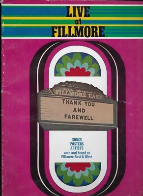 LIVE AT FILLMORE  rare sheet music songbook (with 10 great poster reproductions) - Image 1 of 2