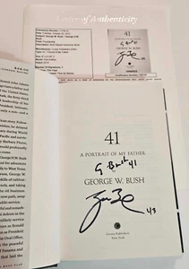 GEORGE HW BUSH GEORGE W BUSH SIGNED BOOK 41 DUAL HRD 1ST 1ST AUTO JSA LOA Y93145 - Picture 1 of 5