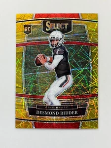 2022 Select Draft Picks Prizm Gold Lazer #17 Desmond Ridder Cincinnati Bearcats - Picture 1 of 2