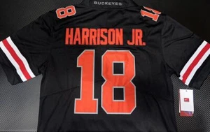 Marvin Harrison Jr Ohio State OSU Buckeyes Black Stitched Jersey STITCHED - Picture 1 of 2