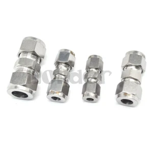 Fit Metal Tube OD 3-25mm 1/8"-1" 304 Stainless Equal Straight Air Connector - Picture 1 of 50