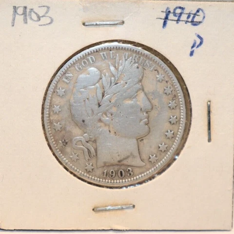 1903 US Barber Silver Half Dollar 50c Fine (Cleaned) Cover