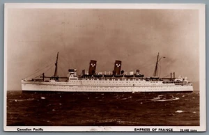 Postcard RPPC c1950s Canadian Pacific Liner Steamship Empress of France B - Picture 1 of 2