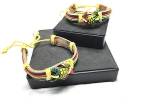 PULSERA RASTA TORTUGA MARINA ROJA AMARILLA VERDE JAMAICA REGGAE AFRICA IRIE SURFER - Imagen 1 de 11