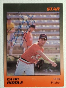 1989 Star David Riddle Autograph Erie Orioles Auto Card Signed San Diego State 