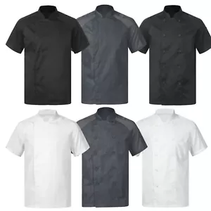 Mens Chef Coat Womens Jacket Cook Tops Cookings Uniform Breathable Shirt Hotel - Picture 1 of 55