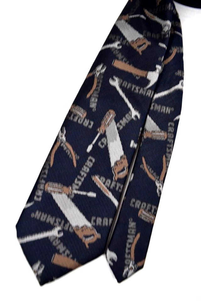 Corbata para el cuello de colección Ralph Marlin años 80 herramientas artesanales corbata de polietileno 56" x 3,5" Milwaukee EE. UU. Foto 1 de 4