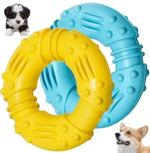 🆕️Hundespielzeug Dog Klein Bis Groß Unzerstörbar Ring Blau Hund Gelb 2x Stück  - Bild 1 von 4
