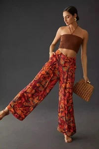 Farm Rio for Anthropologie Pleated Wide Leg Pants, Size M, New w/ Tags - Picture 1 of 6