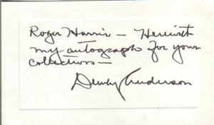 Dewey Anderson Autographed Card Economist / Political Activist D.75 - Picture 1 of 1