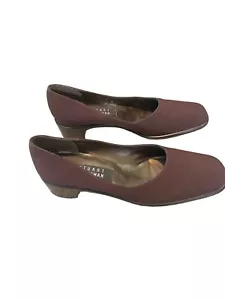 Stewart Weitzman Damen braun klobig Blockabsatz flache Schuhe eckige Zehenpartie Größe 8N - Bild 1 von 10