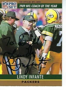 LINDY INFANTE 1990 FIRMADA PROSET #3 - GREEN BAY EMPAQUETADORES - Imagen 1 de 1