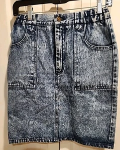 Asain Fashion 7 weniger Acid Washed Denim Rock Größe Small - Bild 1 von 6