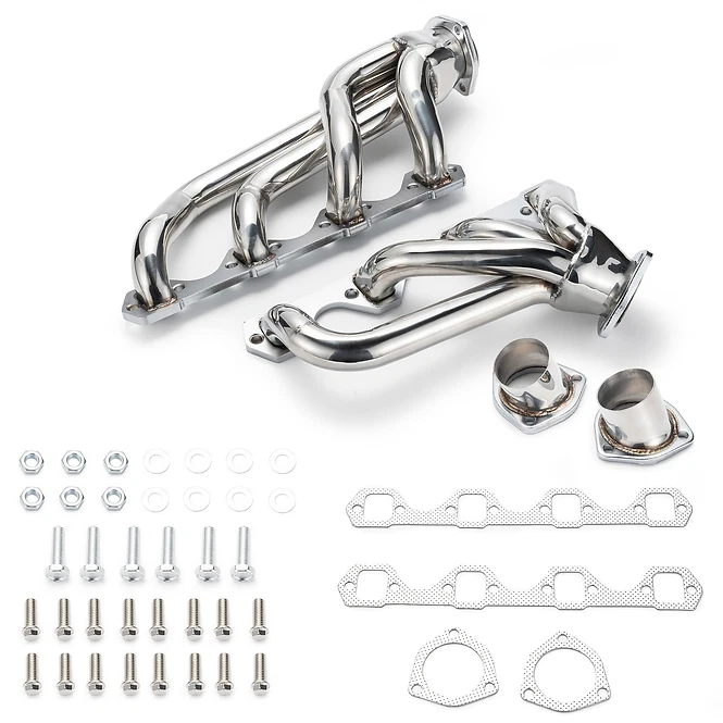 Colectores de escape de cabezales de acero inoxidable Shorty para Ford 260 289 302 1964-1977 Foto 1 de 4