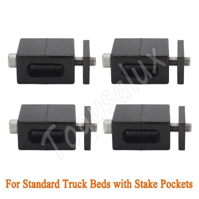 4x Rubber Block, Stainless Screw and Stake Pocket Nut For Standard Truck Beds - Image 1 of 4