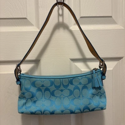 Coach Y2K Hampton Demi Baguette Blue Purse 6371 - Image 1 of 4