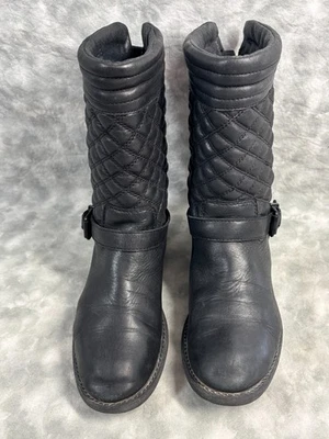 Botas de Motociclista Acolchadas Aldo Talla 7.5 Media Pantorrilla Cuero Negro Años 2010 De Colección Foto 1 de 4