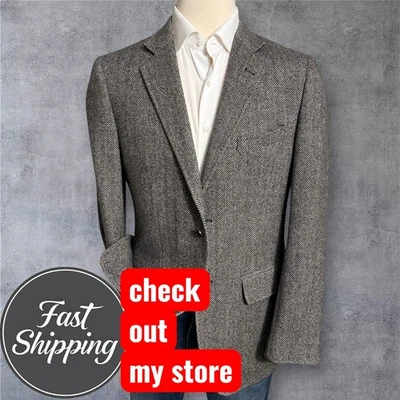 Eddie Bauer Men's 42 Blazer Sport Coat 2-Button Jacket Wool/Angora Herringbone - Image 1 of 4
