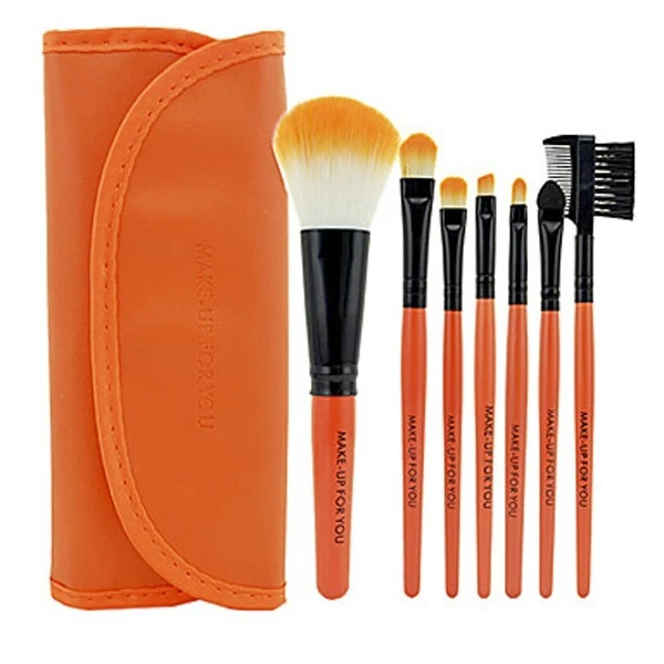 7pcs Professional Makeup Brush Set with Folding Case – Eyeshadow, Powder, Face - Image 1 of 1