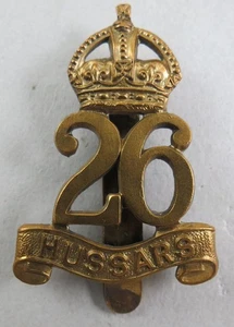 Military Brass Badge 26th Hussars British Army Cavalry Gaunt - Picture 1 of 3
