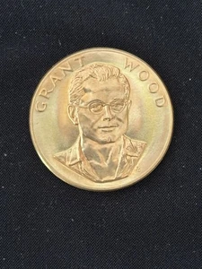 1980 Grant Wood American Arts Gold Medallion 1 Oz. - COMMEMORATIVE GOLD MEDAL - Picture 1 of 4