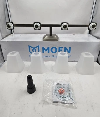 THE MOEN YB5164BN VOSS 4-GLOBE BATH LIGHT (BRUSHED NICKEL) - Image 1 of 2