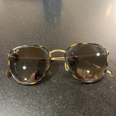 Óculos de sol Maui Jim MJ854-10 NONI ouro tartaruga metal redondo 54-20 145 Itália LEIA - Imagem 1 de 4
