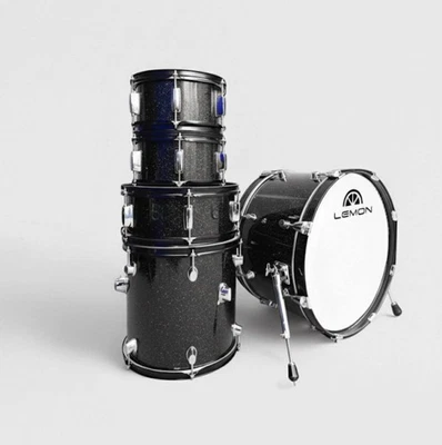 Lemon Shell Pack Black Sparkle Bass Tom Snare Drum für Roland oder Strike Kit (~30 - Bild 1 von 4