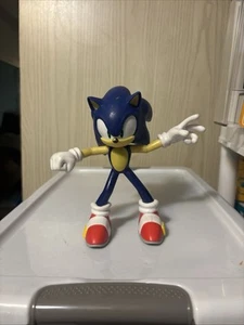 "Figura de acción Sega Jakks Sonic the Hedgehog SONIC 4"" juguete azul posable usada" - Imagen 1 de 5