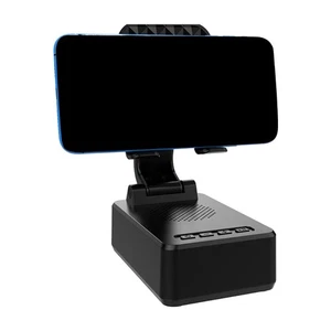 Foldable Phone Holder Stand With Speaker Surround Sound Nonslip Base Adjustable - Picture 1 of 8
