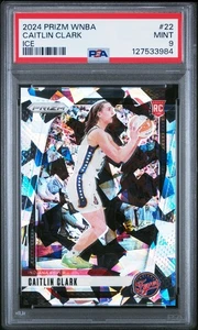 CAITLIN CLARK 2024 PANINI PRIZM WNBA ICE PRIZM RC #22 PSA 9 MINT! FEVER IOWA! - Picture 1 of 2