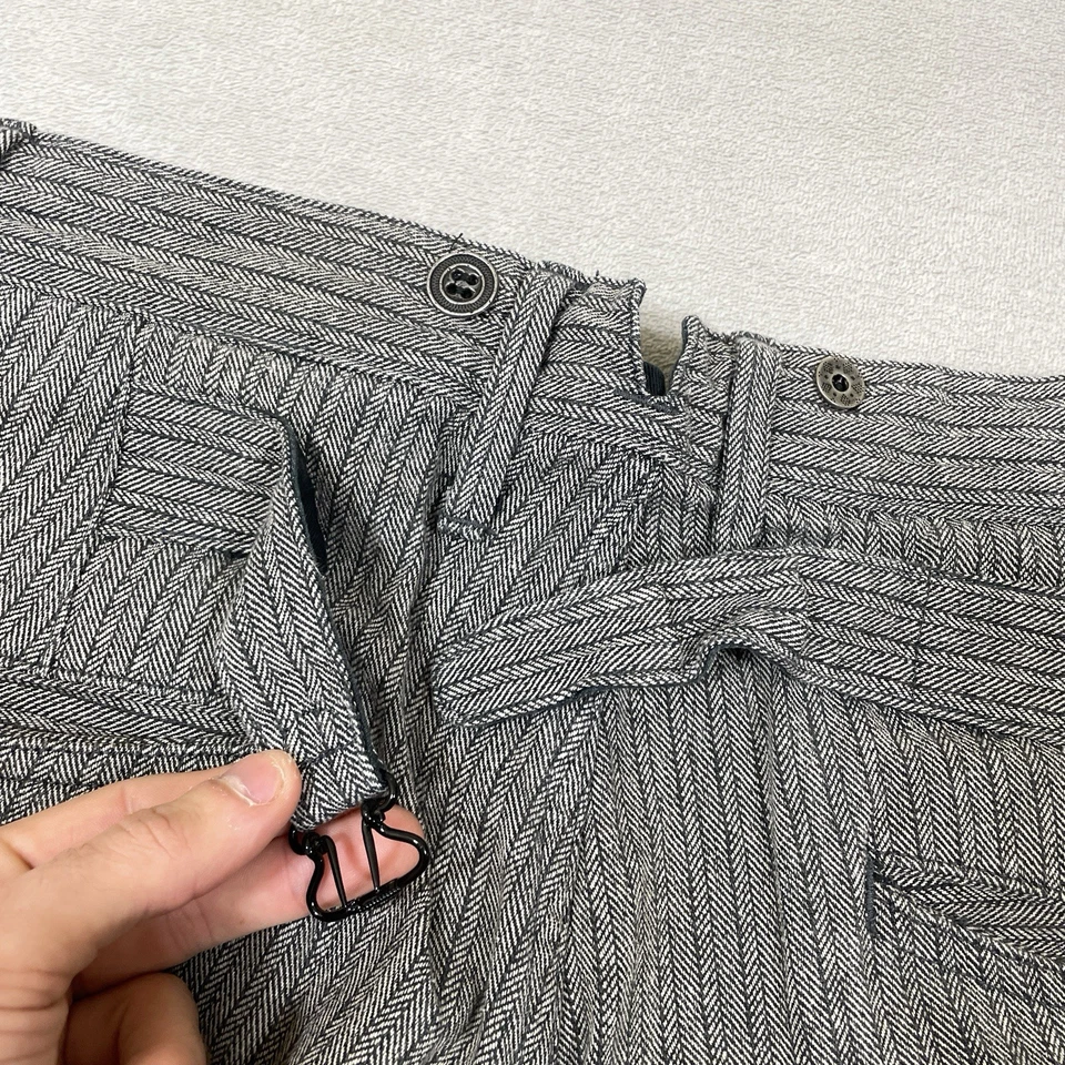Ralph Lauren RRL Herringbone Twill Buckle Back Antique Cotton Pants 1800s 29x32 - Image 1 of 4