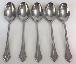 Oneida BANCROFT Glossy Stainless USA Flatware TABLESPOONS Lot Of 5 *READ* - Picture 1 of 17