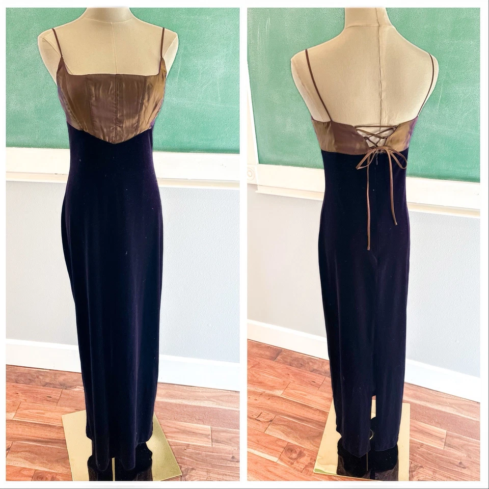 Vestido semiformal vintage años 90 talla 7/8 verde y morado Foto 1 de 4