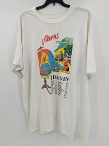 Camisa de Gira J Balvin Vibras Para Hombres XL Blanca Gráfica Concierto Camiseta Música Fechas Playa - Imagen 1 de 19