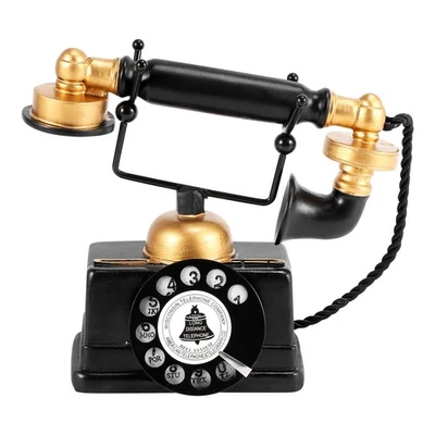 Industrial loft Retro Rotary Phone Model Crafts Decoration Shop Cafe Living3246 - Image 1 of 4